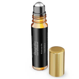 Etiqueta do cilindro de perfume preto clássico