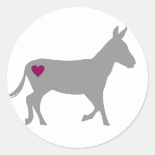 Etiqueta do círculo do amor do asno pequena