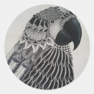 Etiqueta do círculo do papagaio