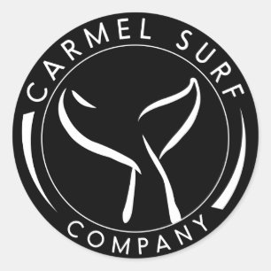 Etiqueta do círculo do surf de Carmel