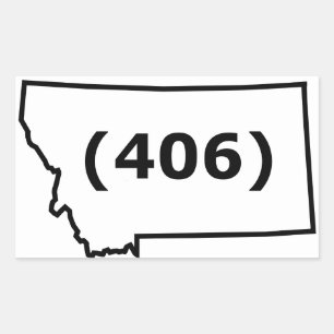 Etiqueta do código de área de Montana