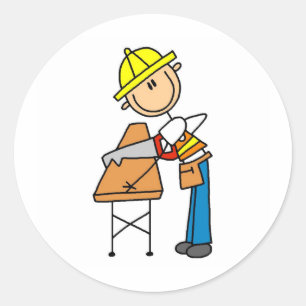 Etiqueta do conselho do Sawing do trabalhador da