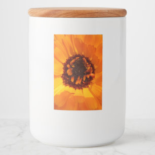 Etiqueta do contêiner da Comida de Flor Laranja
