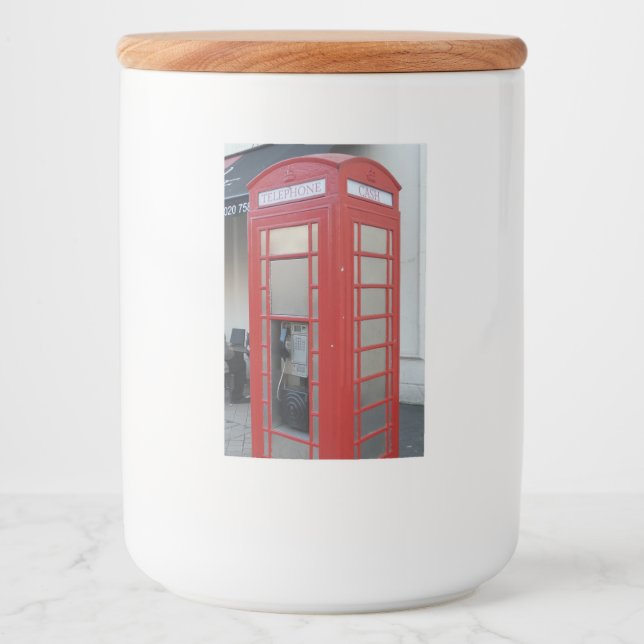 Etiqueta do contêiner da Comida do telefone vermel (Frente)