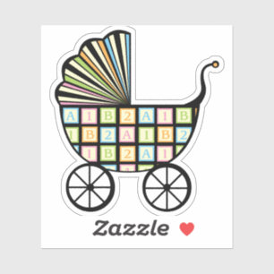 Etiqueta do contorno do carrinho de criança dos