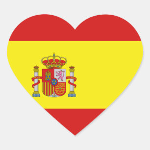Etiqueta do coração da bandeira da espanha
