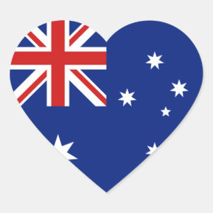 Etiqueta do coração da bandeira de Austrália