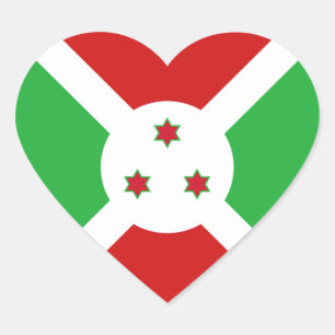 Etiqueta do coração da bandeira de Burundi