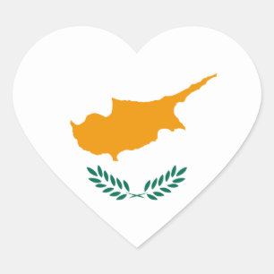 Etiqueta do coração da bandeira de Chipre