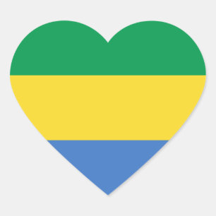Etiqueta do coração da bandeira de Gabon