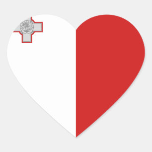 Etiqueta do coração da bandeira de Malta