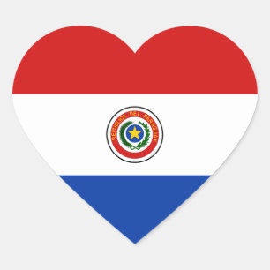 Etiqueta do coração da bandeira de Paraguai