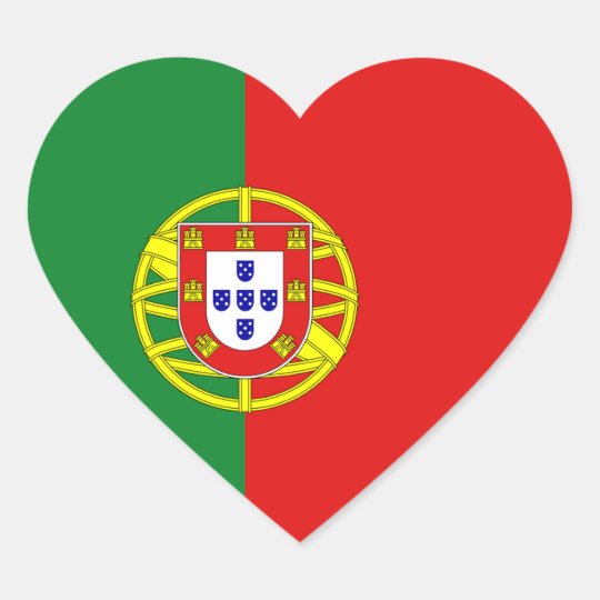Etiqueta Do Coracao Da Bandeira De Portugal Zazzle Portugal