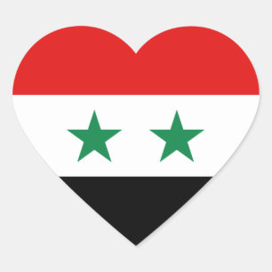 Etiqueta do coração da bandeira de Syria