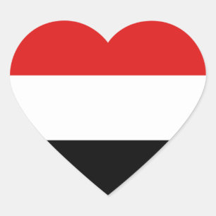 Etiqueta do coração da bandeira de Yemen