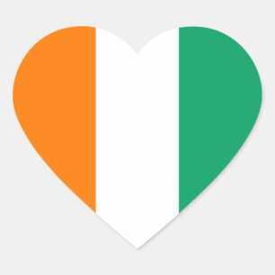 Etiqueta do coração da bandeira do d'Ivoire da