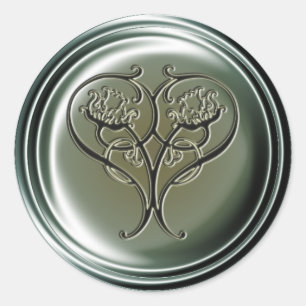Etiqueta do coração de Embosed