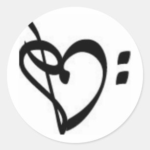 Etiqueta do coração do Clef da música