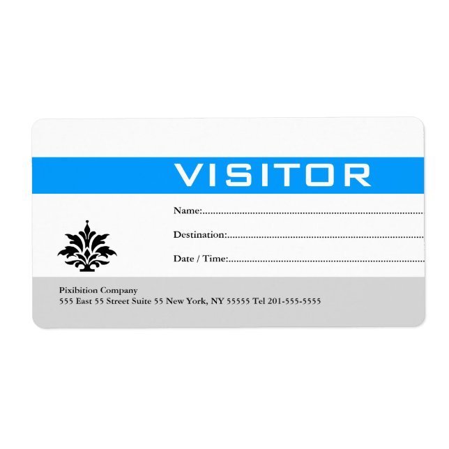 Etiqueta do Crachá do Visitor Azul (Frente)
