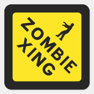 Etiqueta do cruzamento do zombi