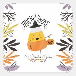 Etiqueta do Dia das Bruxas do milho de doces da