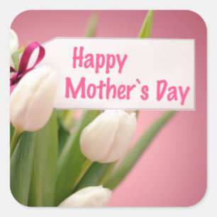Etiqueta do dia das mães com design floral