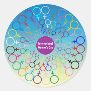 Etiqueta do dia das mulheres internacionais