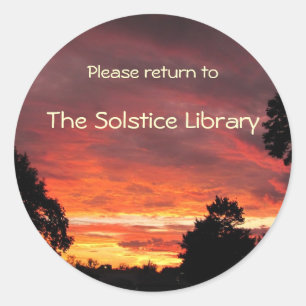 Etiqueta do ~ do Bookplate do por do sol do