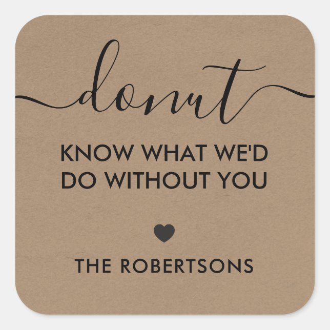 Etiqueta Do Donut Não Sabemos O Que Faríamos Sem V (Frente)