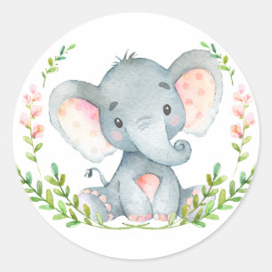 Etiqueta do elefante do bebê