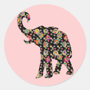 Etiqueta do elefante do Hippie