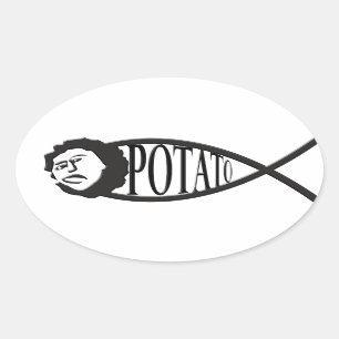 Etiqueta do emblema dos peixes de Jesus da batata