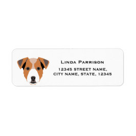 etiqueta do endereço de devolução do jack russell 