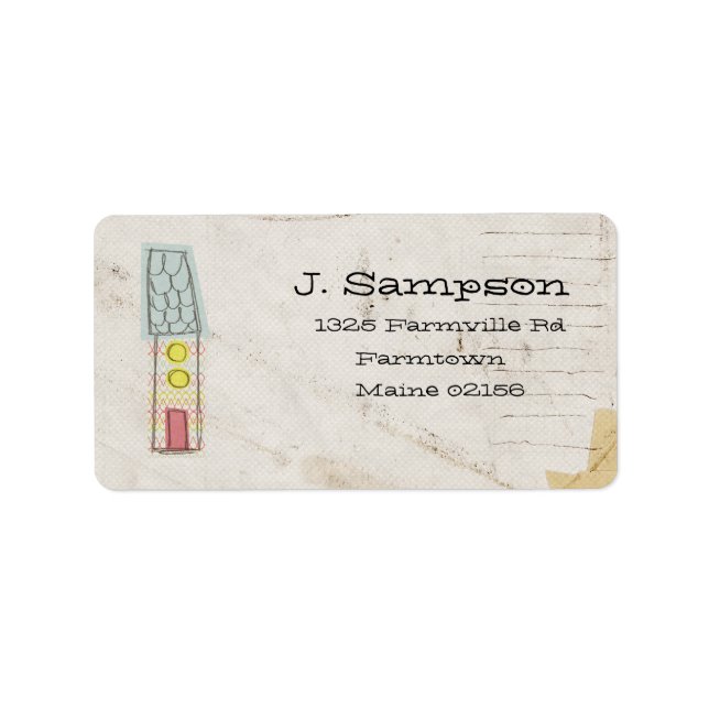 etiqueta do endereço do rabisco (Frente)