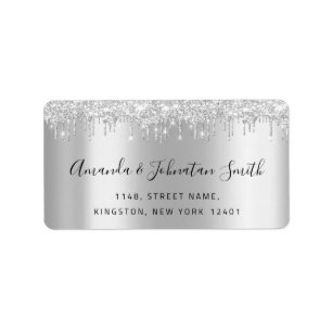 Etiqueta Do endereço novo do casamento de RSVP a cinza de