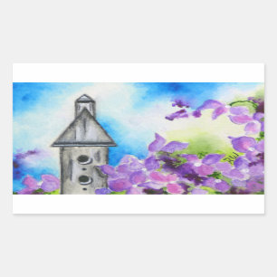 Etiqueta do envelope da flor do Birdhouse & do