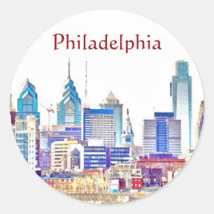 Etiqueta do esboço da cor de Philadelphfia