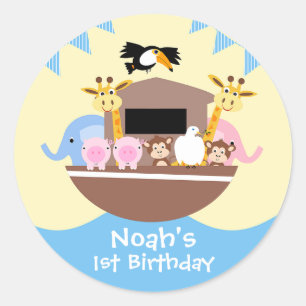 Etiqueta do favor do aniversário da arca de Noah