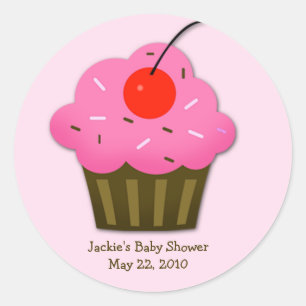Etiqueta do favor do chá de fraldas do cupcake da