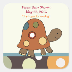 Etiqueta do favor do QUADRADO da tartaruga de