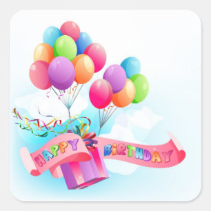 Etiqueta do feliz aniversario