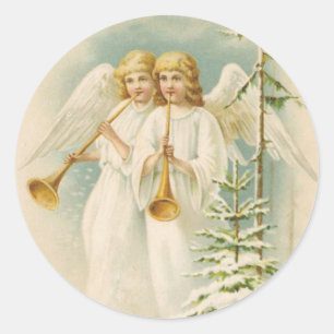 Etiqueta do feriado do Natal dos anjos e das