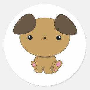 Etiqueta do filhote de cachorro de Kawaii