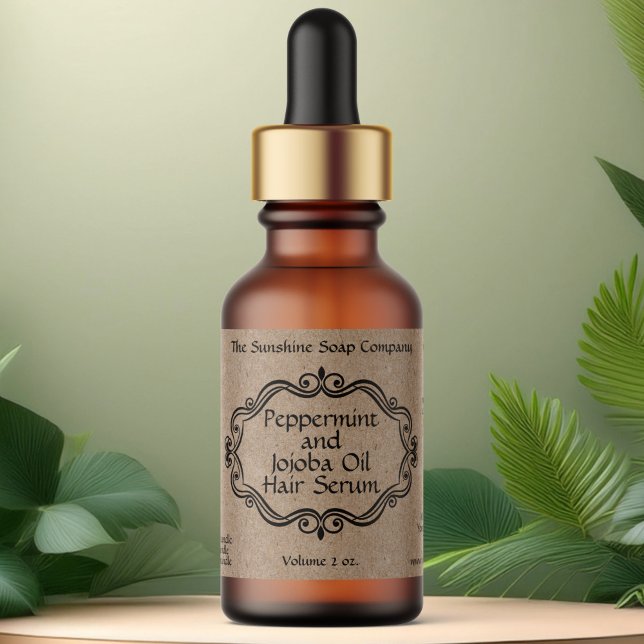 Etiqueta do frasco de papel kraft para armação de  (Criador carregado)