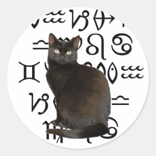 Etiqueta do gato do zodíaco