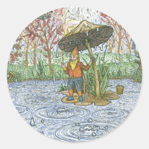 Etiqueta do gnomo da chuva