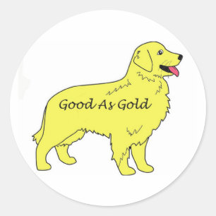 Etiqueta do golden retriever boa como o ouro