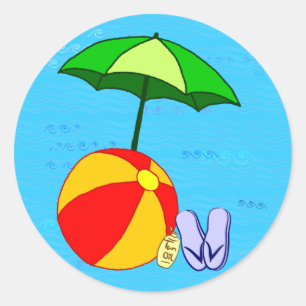 Etiqueta do guarda-chuva da piscina da bola de