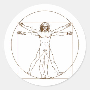 Etiqueta do homem de da Vinci Vitruvian