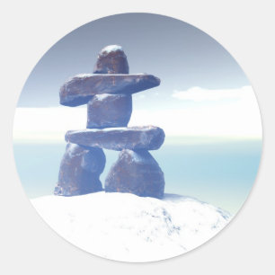 Etiqueta do inukshuk do inverno